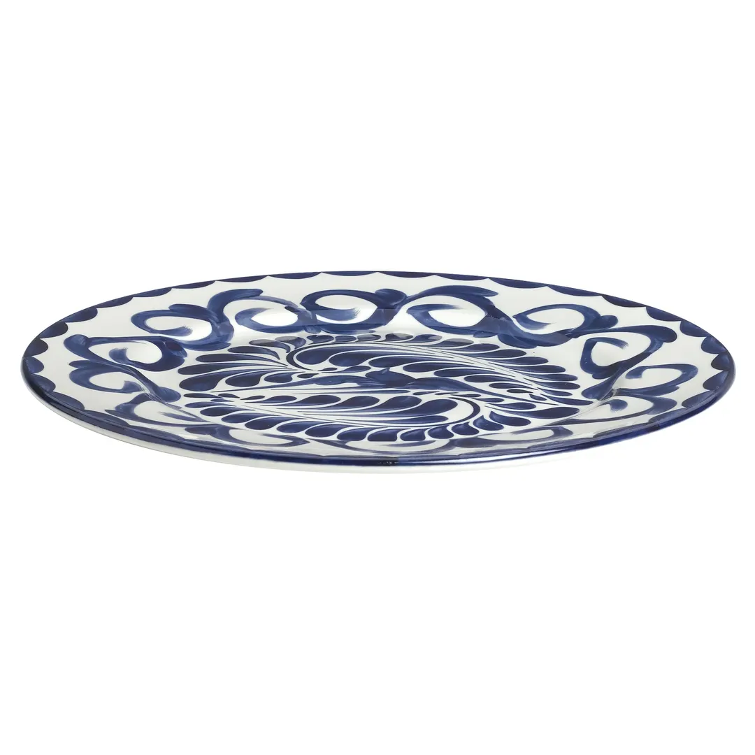 Steelite A120P104 - 12.25" Round Rolled Edge Plate, Blue Anfora China, Puebla Design - 6/Case