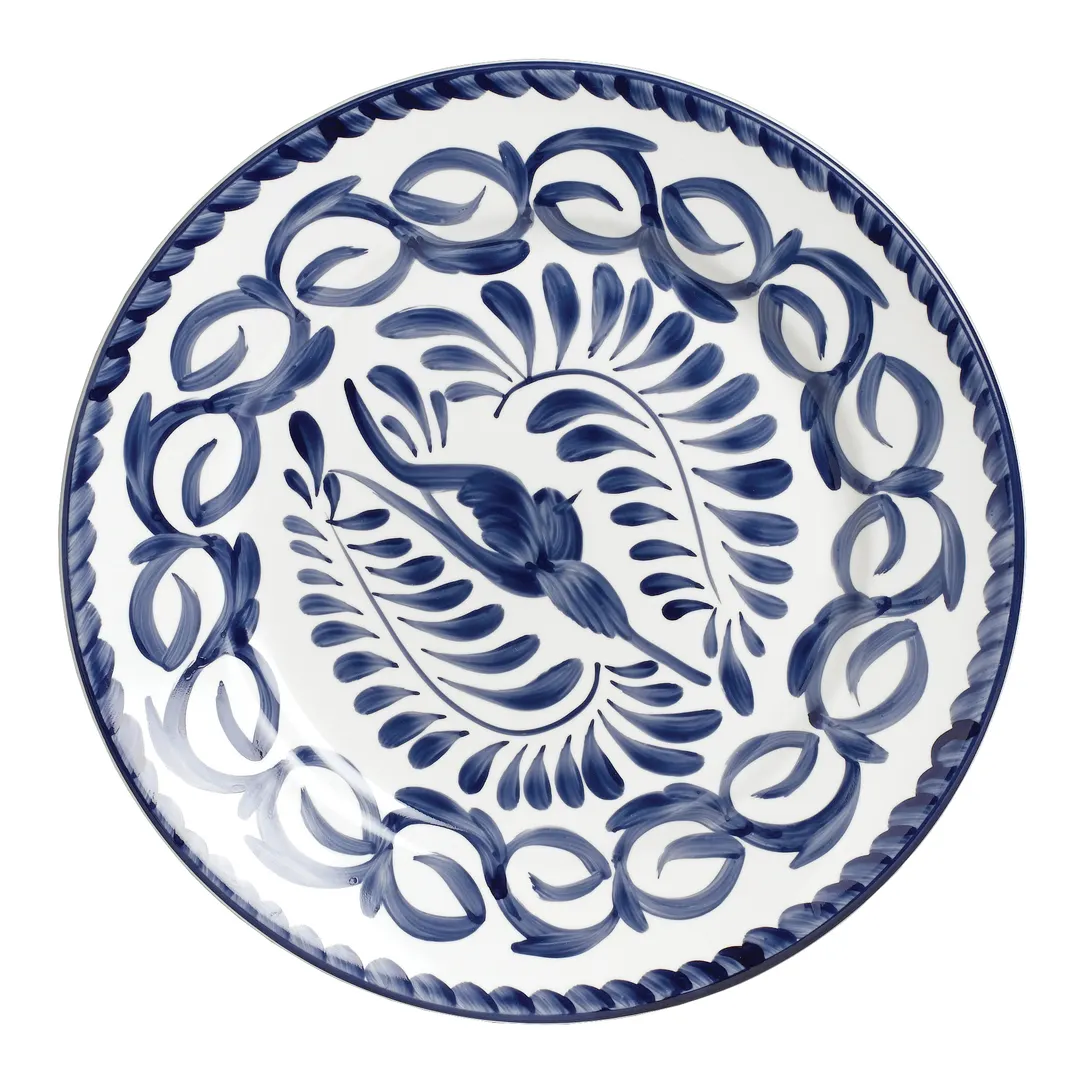 Steelite A120P104 - 12.25" Round Rolled Edge Plate, Blue Anfora China, Puebla Design - 6/Case