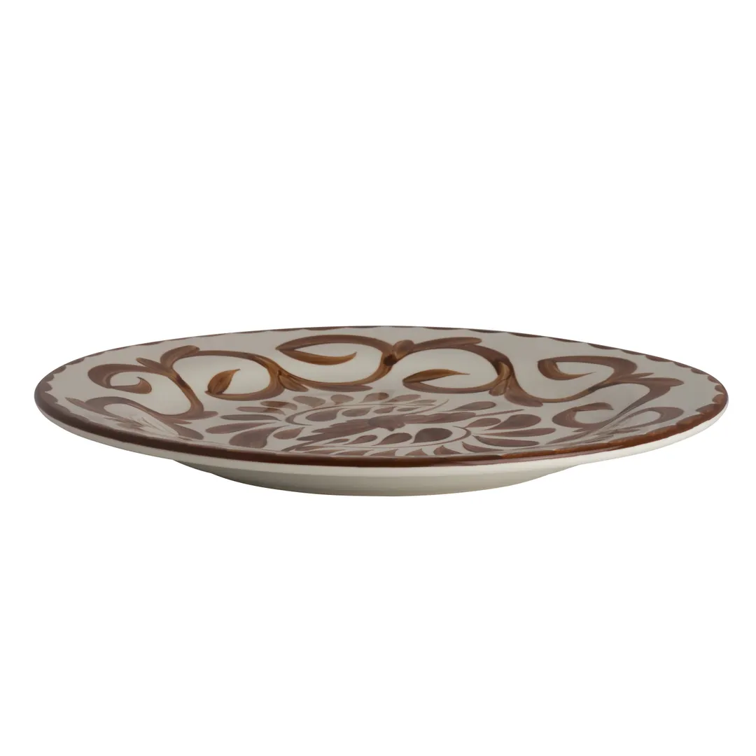 Steelite A122P102 - 9" Round Brown Vitrified China Plate with Rolled Edge, Puebla Style - 1 Dozen