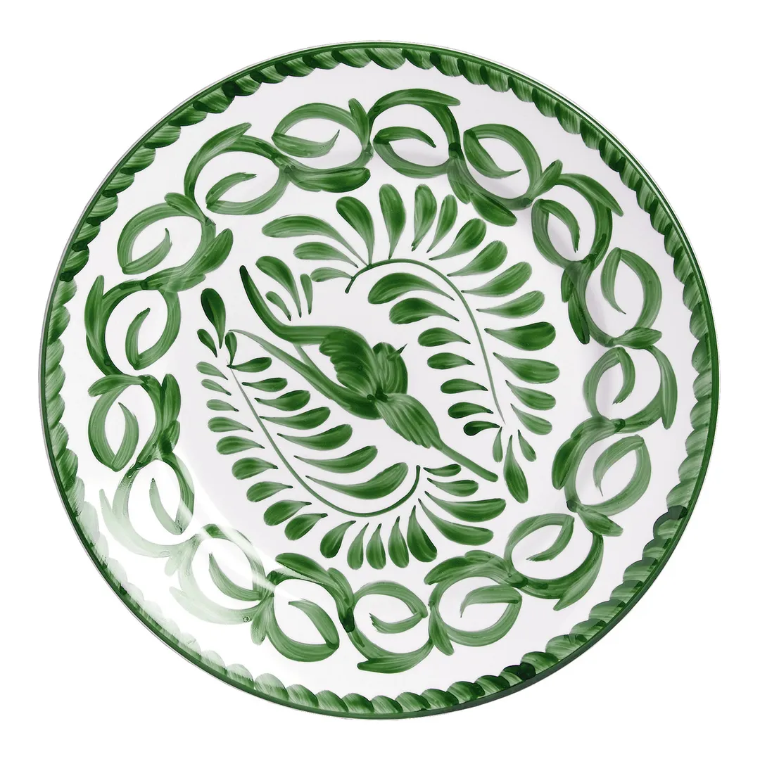 Steelite A124P102 9" Round Rolled Edge Vitrified China Plate – Puebla Style, Anfora Design - 1 Dozen