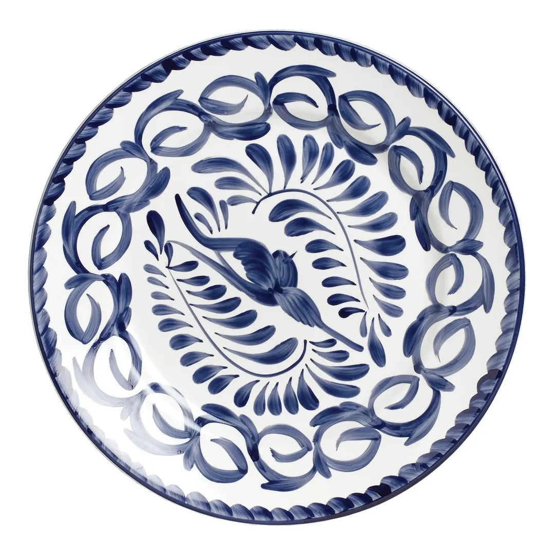 Steelite A124P102 9" Round Rolled Edge Vitrified China Plate – Puebla Style, Anfora Design - 1 Dozen