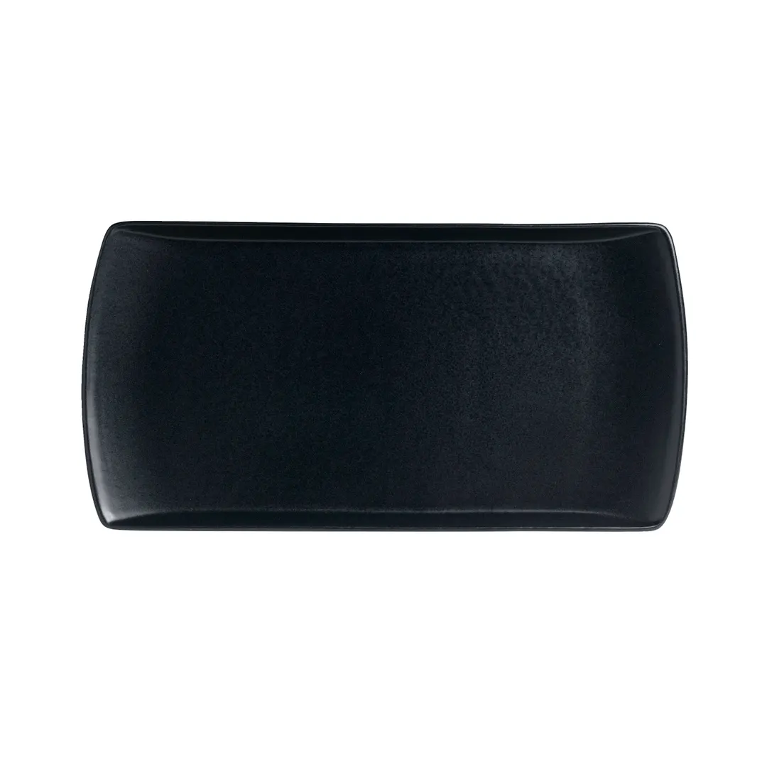 Steelite A901P062 - Rectangular Sharing Tray, 14" x 7", Vitrified China, Sedona Black Finish - 6/Case