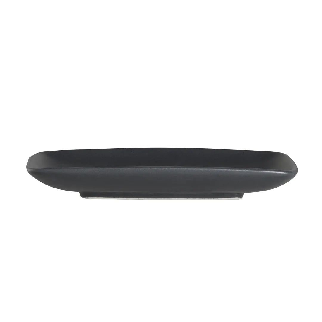 Steelite A901P219 Square 8-1/2" Matte Black Fully Vitrified China Plate - 1 Dozen
