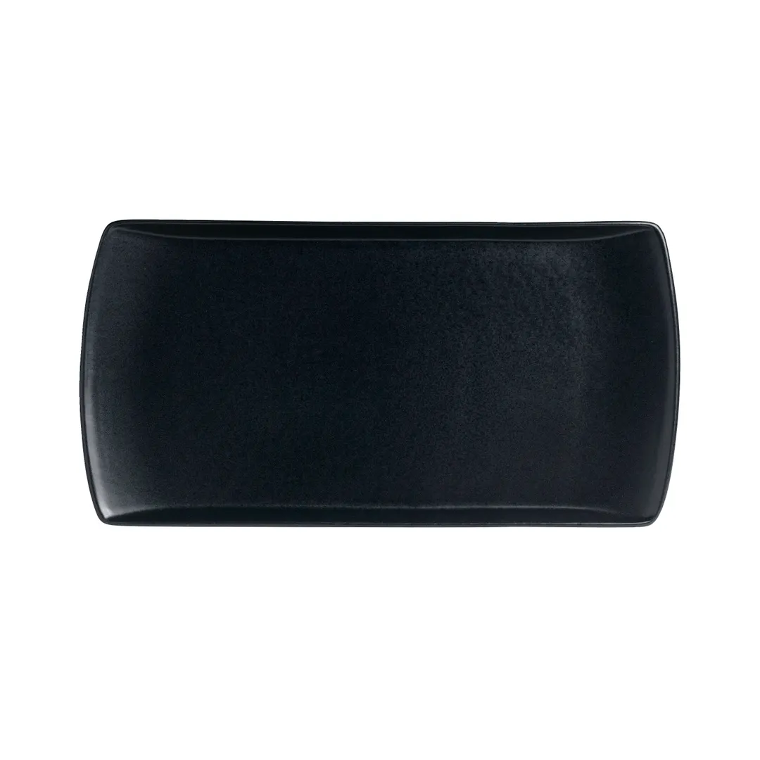 Steelite A901P250 - Rectangular Side Tray, 8" x 4-3/8" Fully Vitrified China, Sedona Black, 1 Dozen