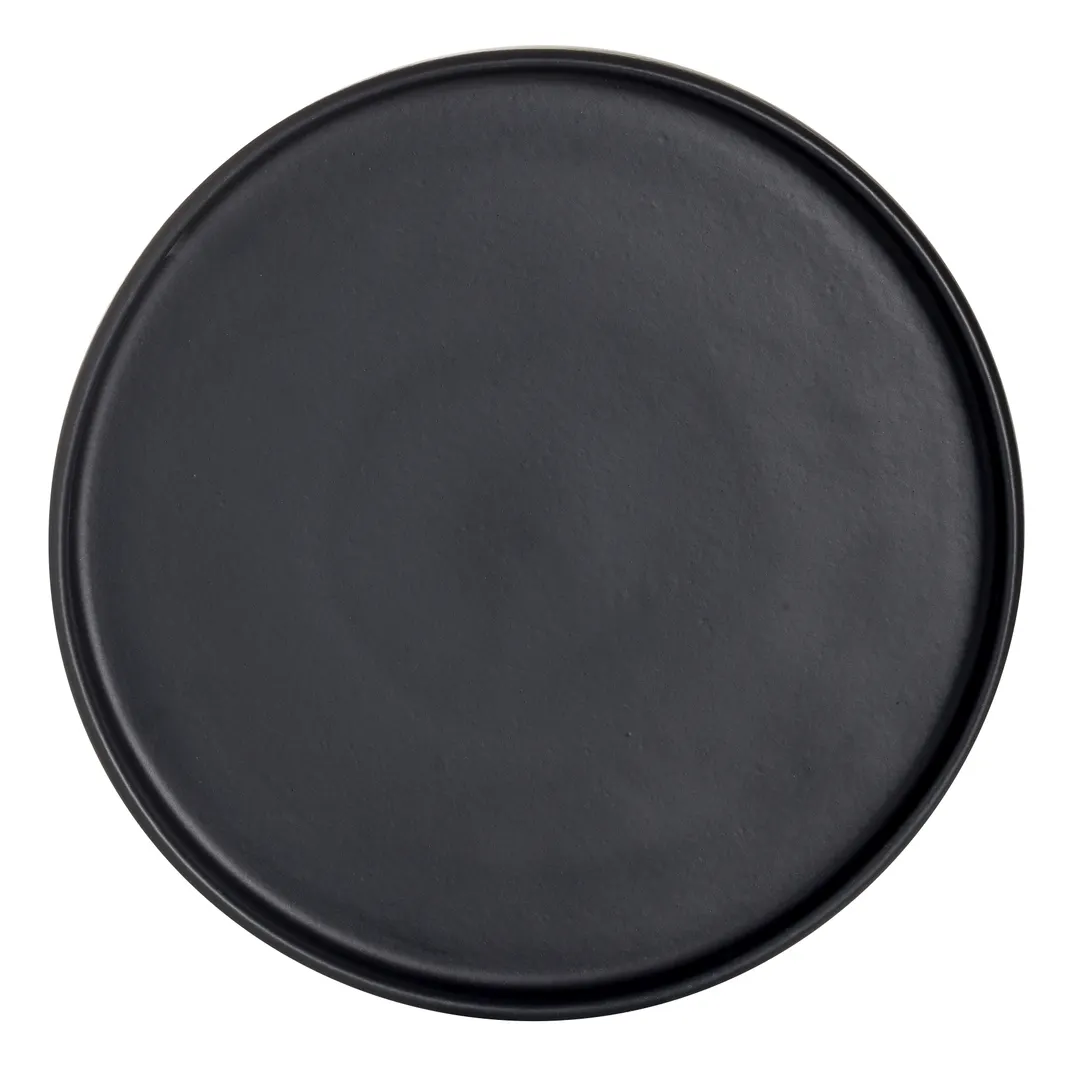 Steelite A911P258 - 9" Round Stackable Vitrified China Tray, Crete Matte Black Finish - 1 Dozen