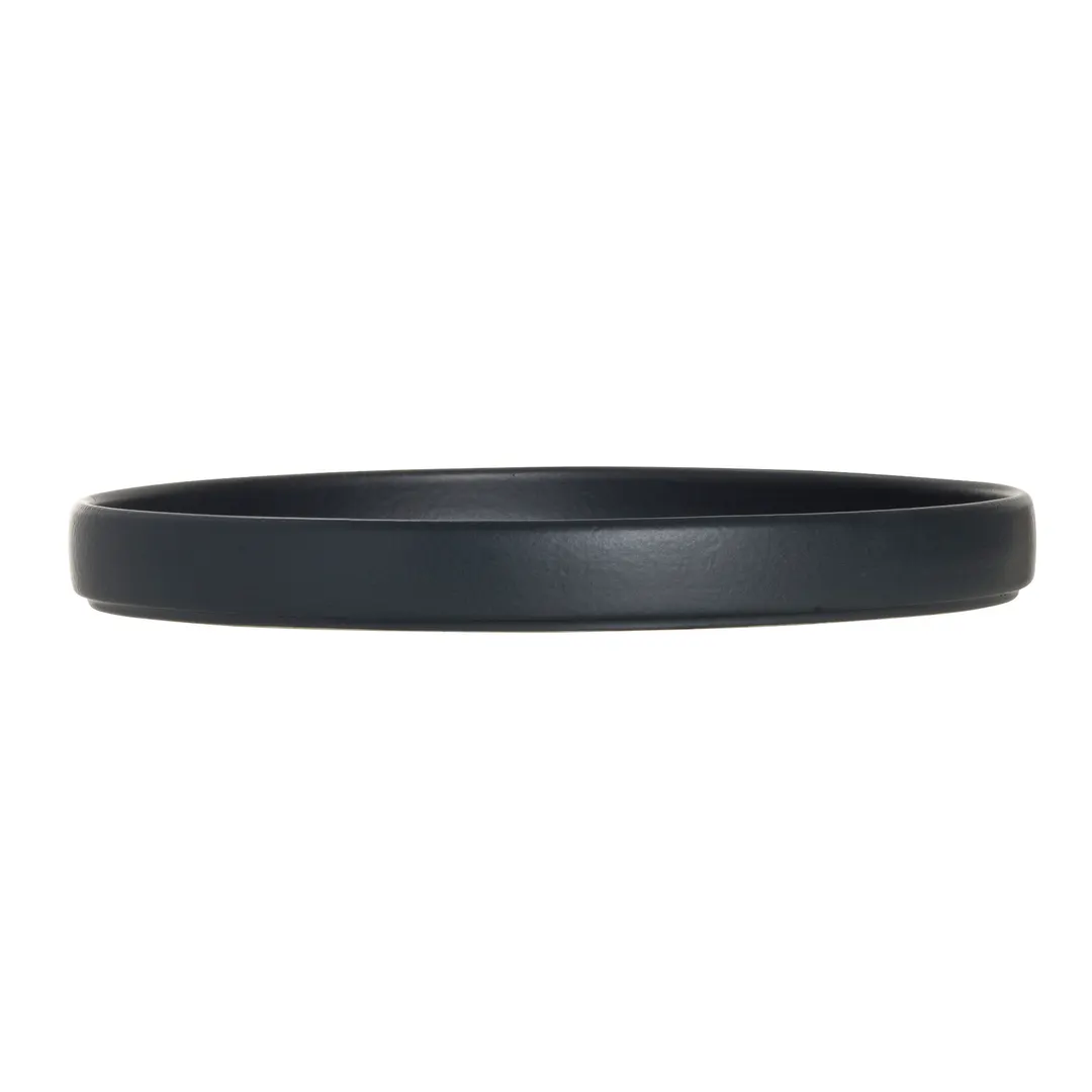 Steelite A911P259 - Round 7-1/2" Tray, Stackable, China, Anfora Crete Matte Black - 1 Dozen