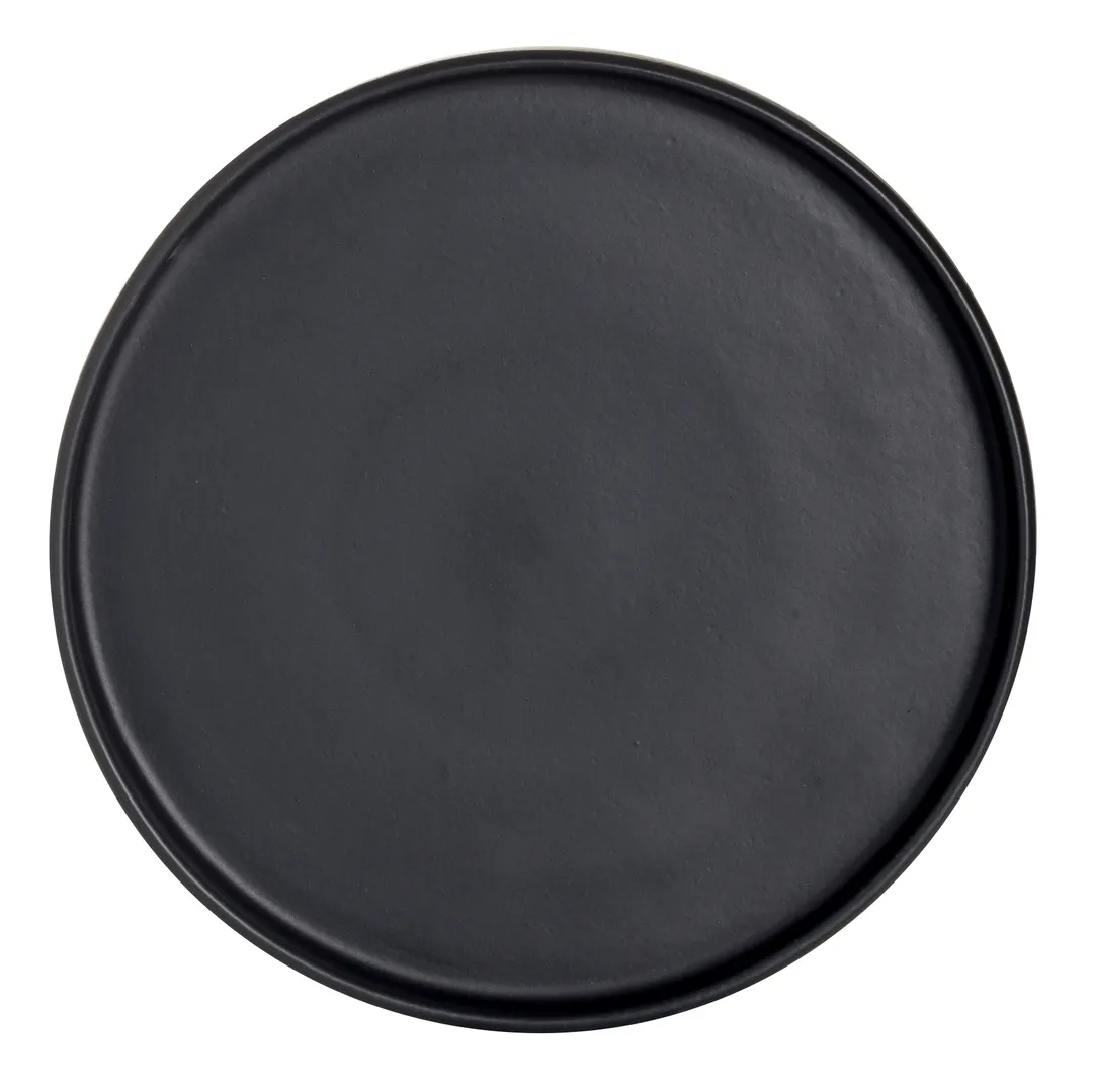 Steelite A911P259 - Round 7-1/2" Tray, Stackable, China, Anfora Crete Matte Black - 1 Dozen