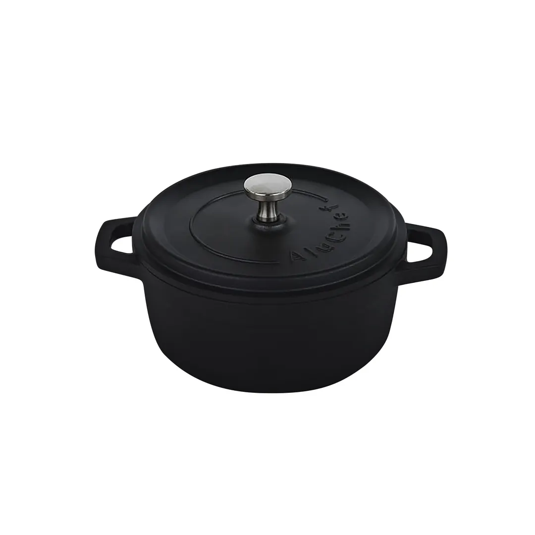 Steelite AP200011 Casserole Dish, 9" Round Matte Black, 2.5 Qt Capacity, SS Knob With Lid - 4/Case