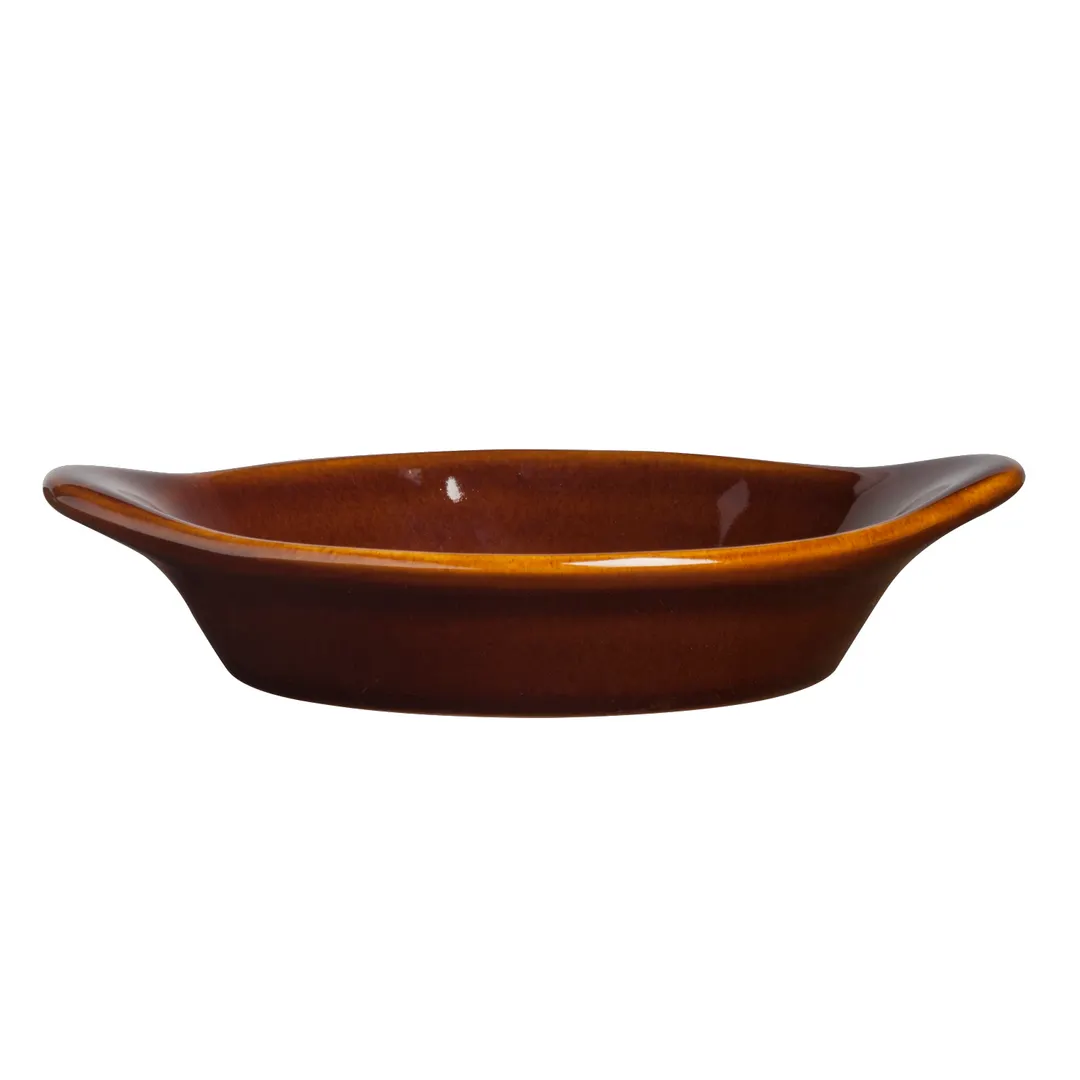 Steelite B008P176 - Au Gratin Dish, 8" x 6-5/8", 13-3/4 oz China Glazed, Double Handles - 1 Dozen
