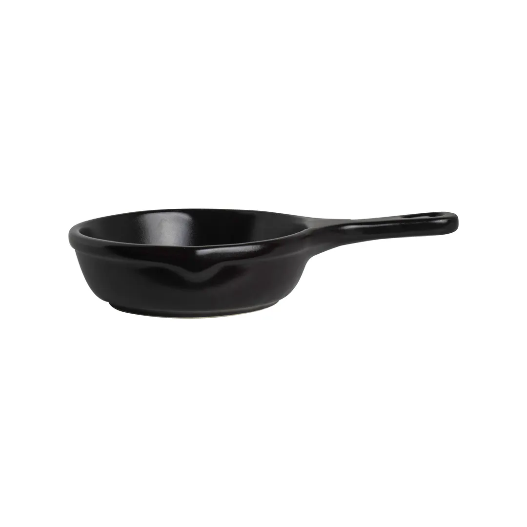 Steelite DCI216MB Skillet Server, 18 oz, Matte Black Ceramic, 10-5/8" L x 6-5/8" W x 2" H - 1 Dozen