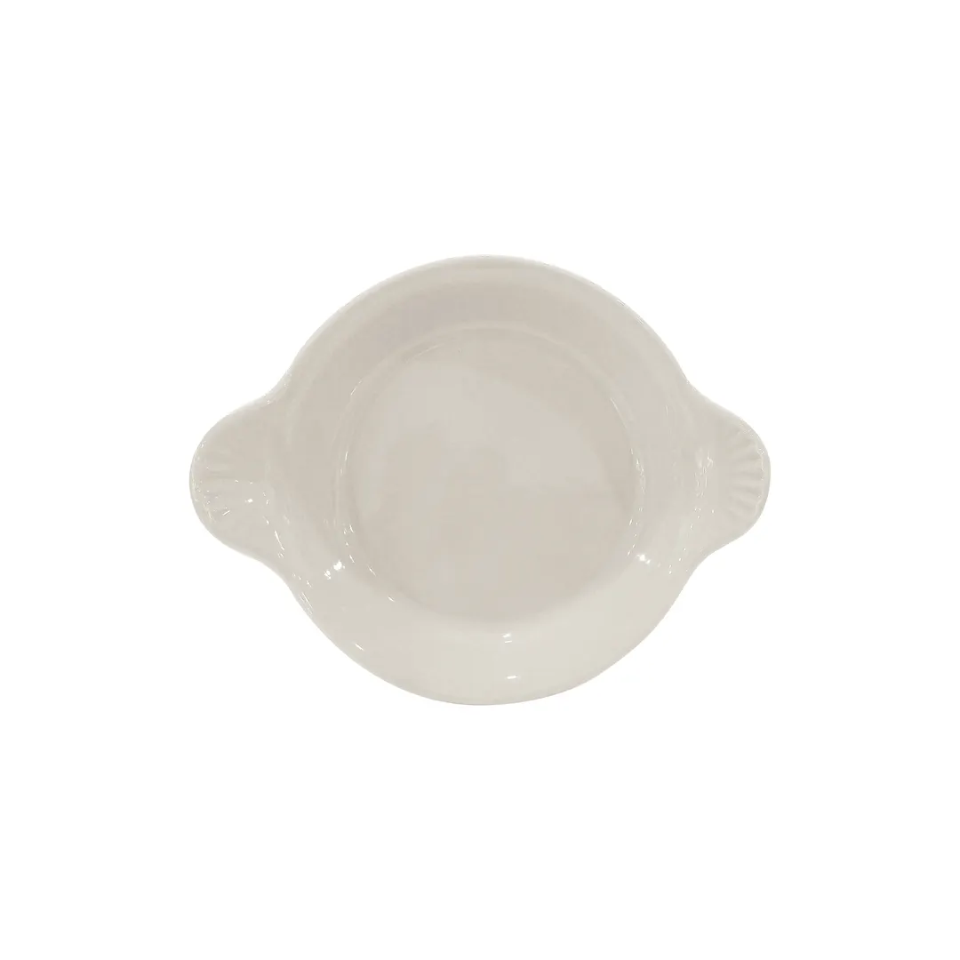 Steelite DCI432W Round 6‑1/2" L×5" W×7/8" H Shirred Dish 6 oz Ceramic Oven Safe Lead‑Free - 1 Dozen