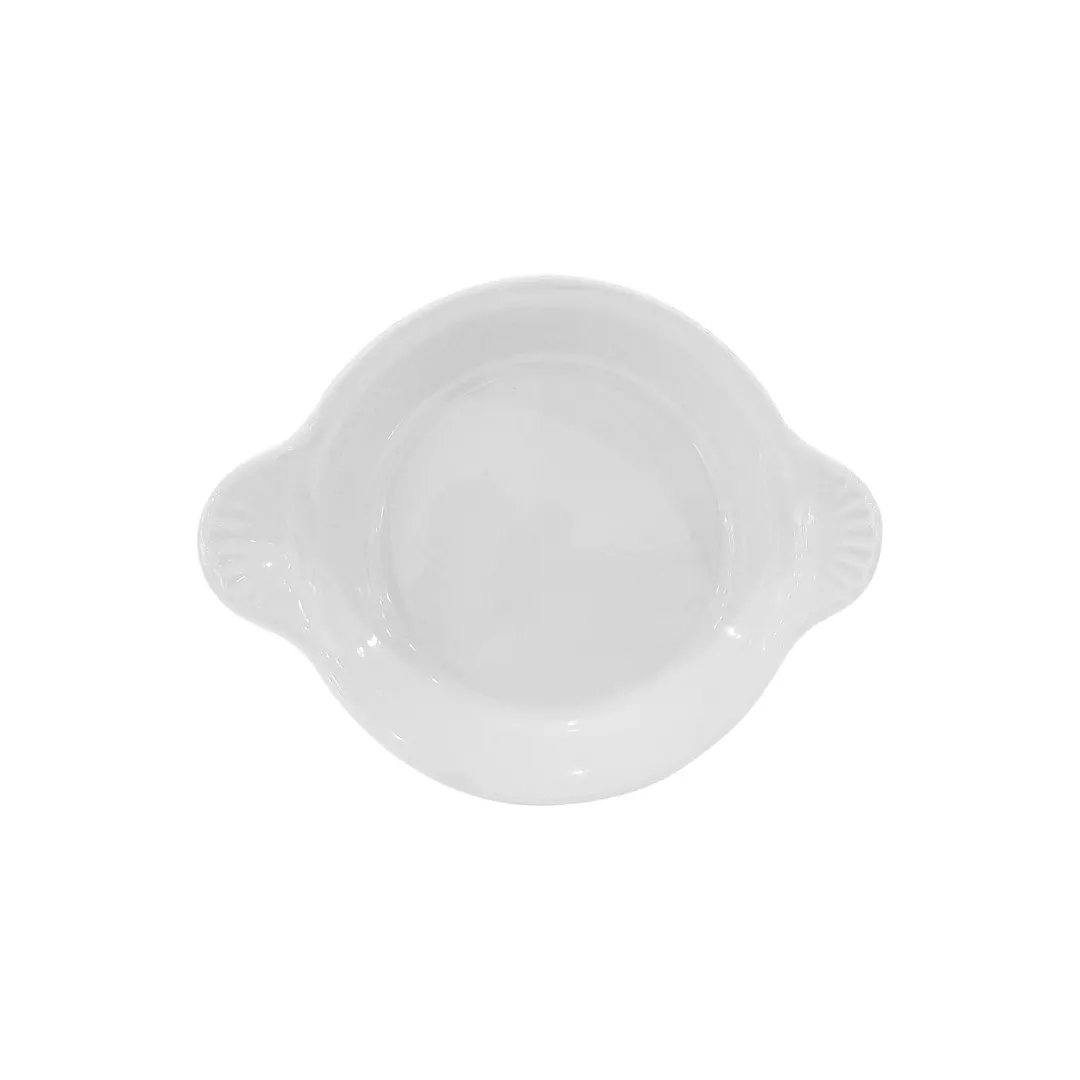 Steelite DCI433UW - Round White Ceramic Gratin Dish, 7-1/2"x6"x1" 8 Oz Oven & Microwave Safe-1 Dozen