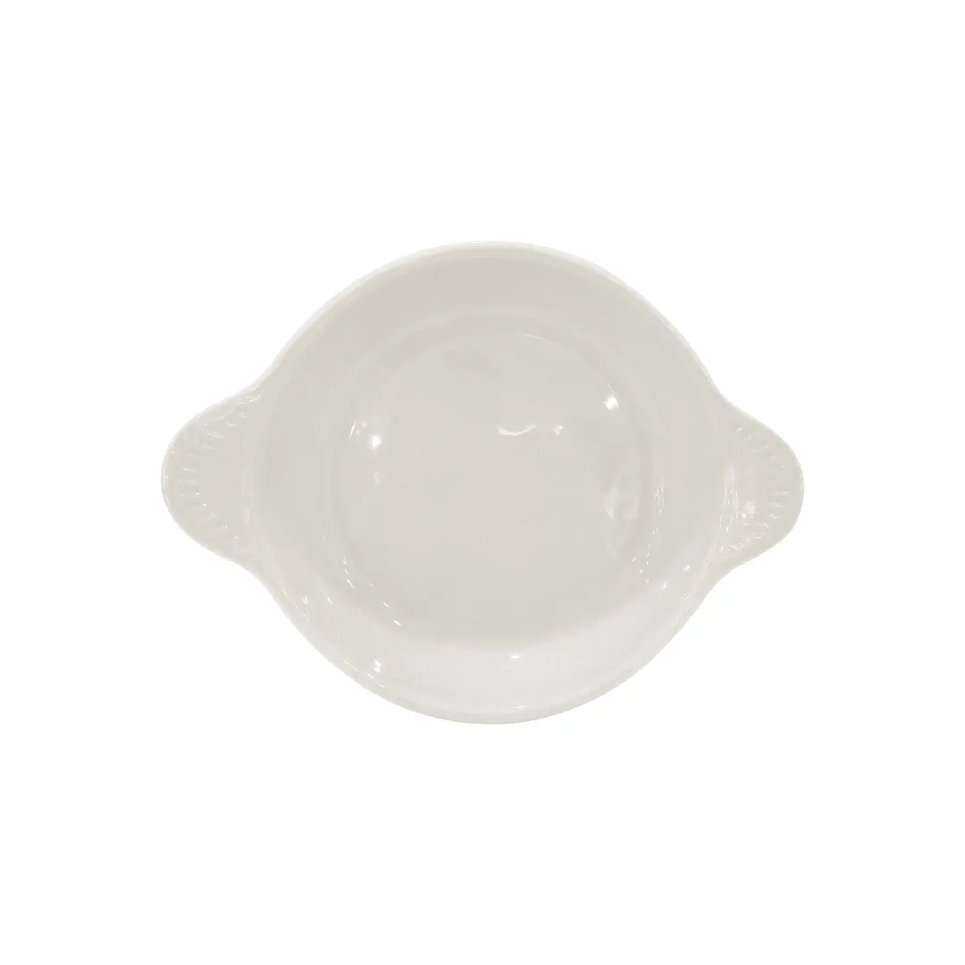 Steelite DCI435W Gratin Dish 14 oz Round White Ceramic 9"x7-1/3"x1-1/3" O/MW Safe LeadFree - 1 Dozen