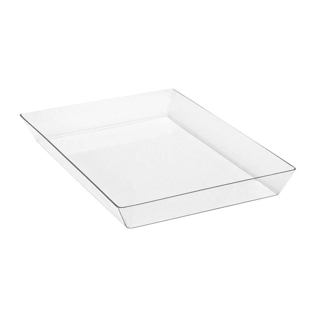 Steelite DFBKL1204TG Basket Liner, Clear PETG Plastic, Rectangular 12" x 12" x 1-3/4", 1 Dozen