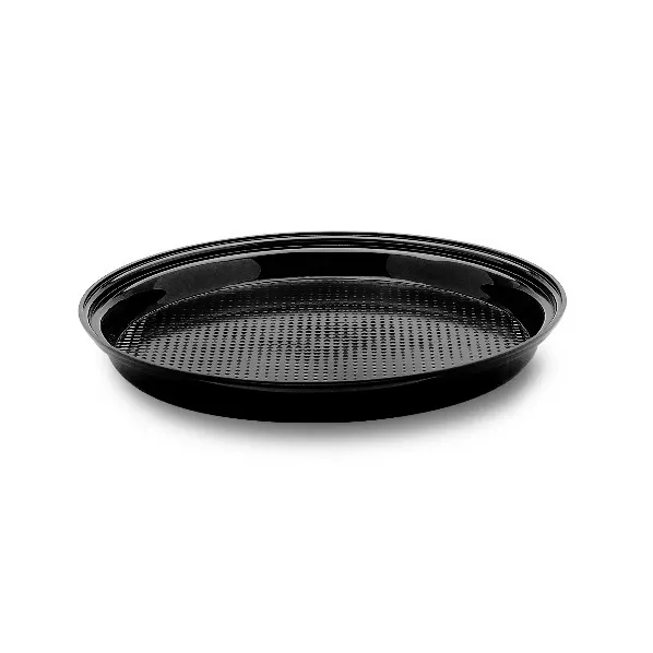Steelite DFTRD10P10 Sampling Tray, 9-1/2" Dia x 1" H, Prism Black Acrylic, - 4/Case