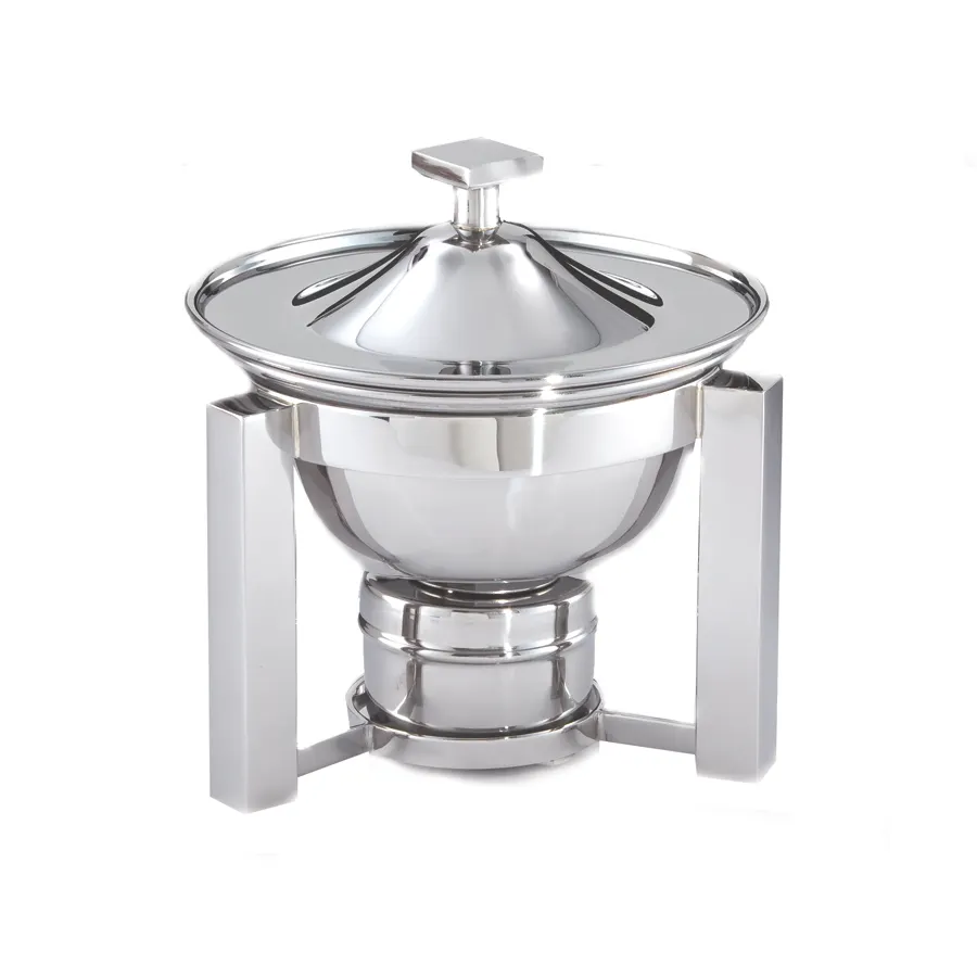 Steelite DW01QKSS Chafer, 1 Qt Stainless Steel, 9.25" W x 9.25" D x 9.0" H, Cover, Canned, Induction