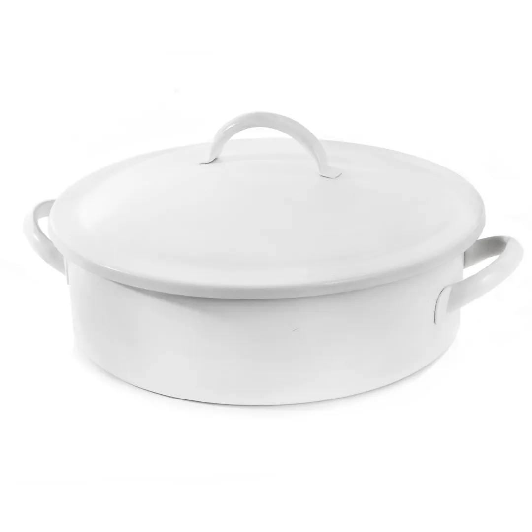 Steelite DW02CWG8WT - 2 Qt Chafing Dish, 11.5"W x 9.5"D x 5.75"H, White 18/10 Steel, Cover, Induction