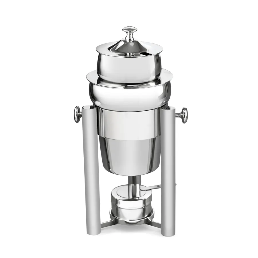 Steelite DW02SWHSS Petite Marmite Soup Chafer, 2 Qt Hinged Cover, 18/10 Stainless Steel Construction