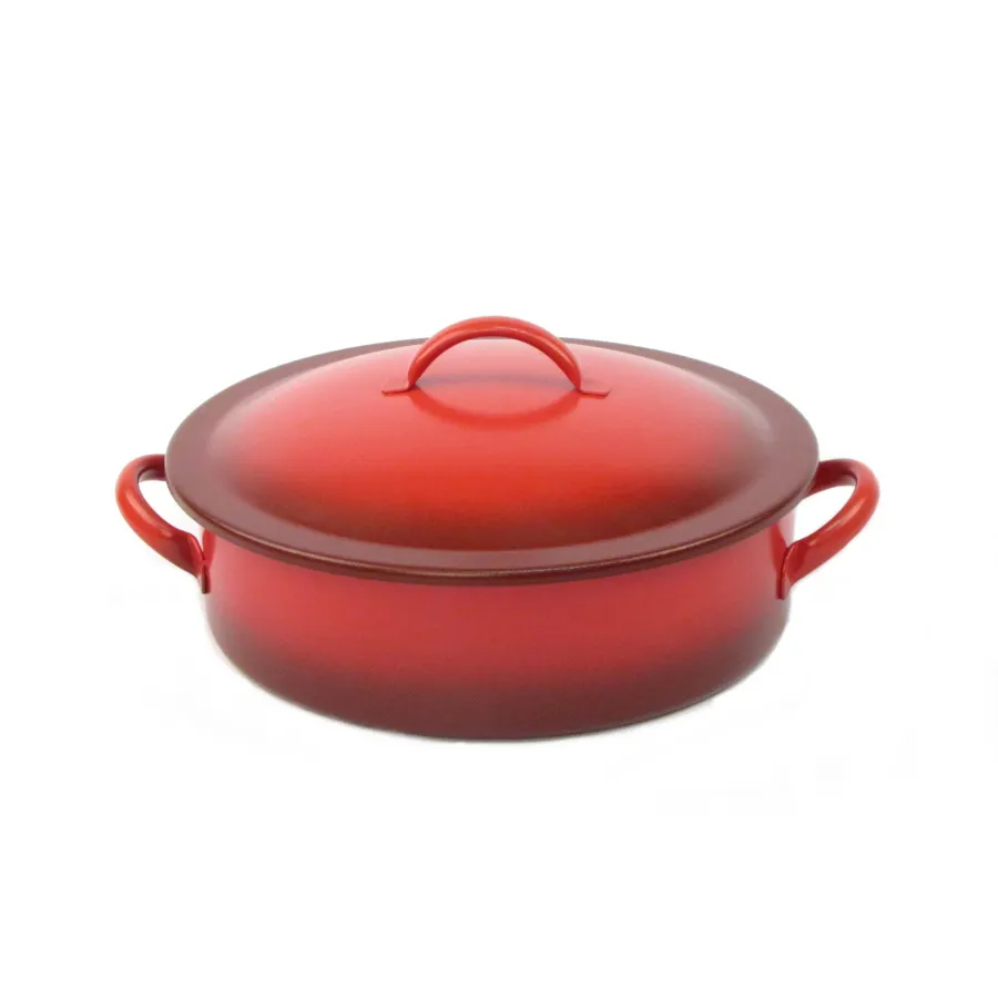 Steelite DW04CWG8RD2 4-Qt Chafer, 14.25"W x 12"D x 6.75"H, 18/10 Stainless Red, Induction Ready