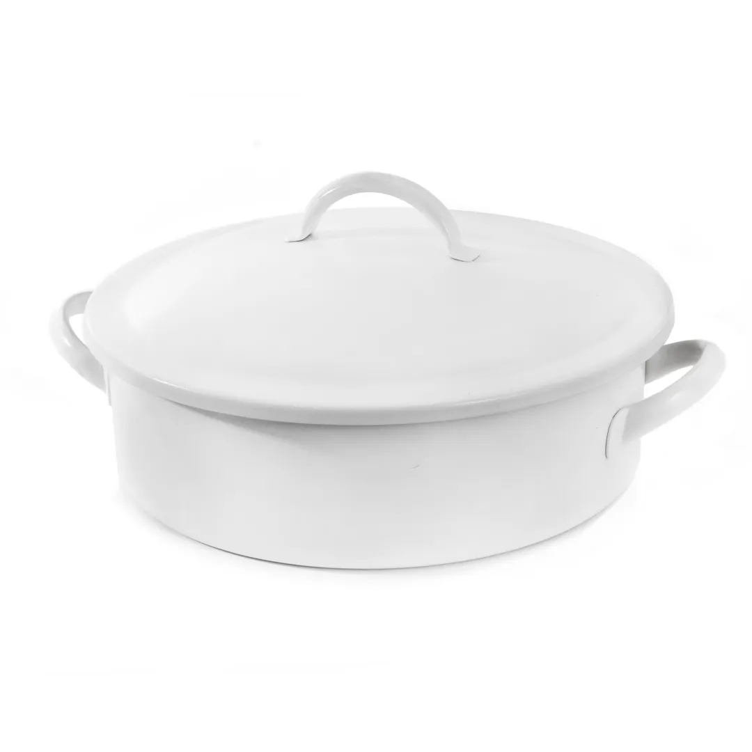 Steelite DW04CWG8WT Round Chafer, 4‑Quart White, 14.25"W x 12"D x 6.75"H, Cover, Induction‑Ready