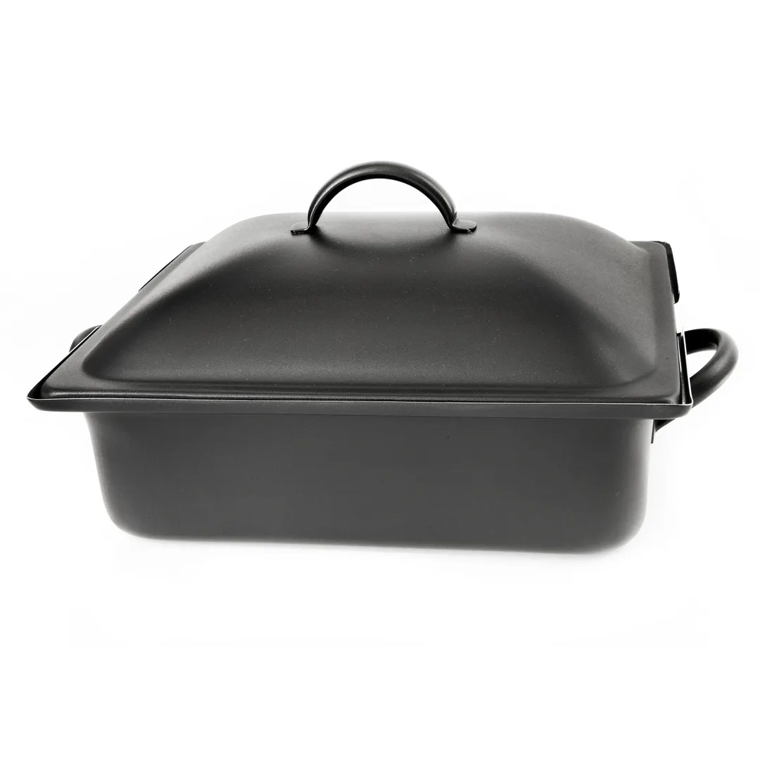 Steelite DW04QCWG8BK 4-Qt Rect Chafing Dish, 15.5"W x 11"D x 8"H, Black 18/10 Stainless, Induction
