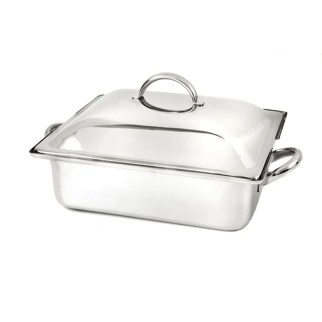 Steelite DW04QCWG8SS 4‑Qt Rect Chafing Dish, 15.5"W x 11"D x 8"H, Lift‑Off Stainless Induction‑Ready
