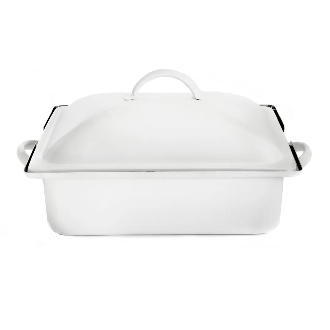 Steelite DW04QCWG8WT 4qt Chafing Dish Rectangular 15.5"W×11"D×8"H 18/10 White Lift‑Off Induction Ready