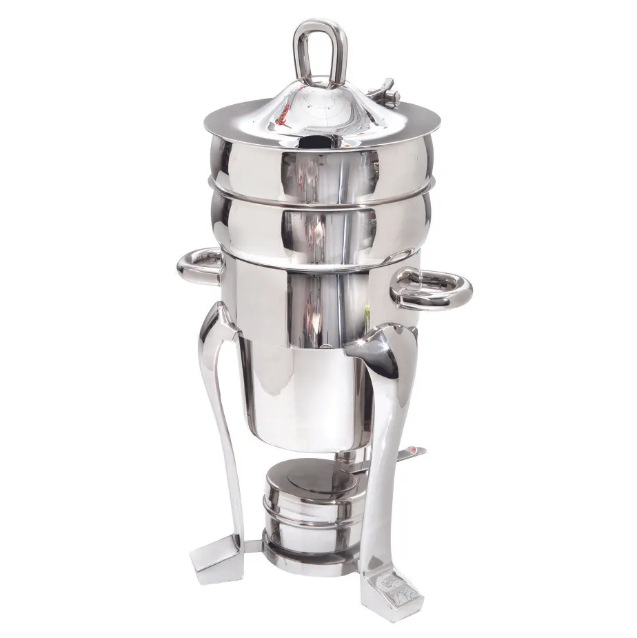 Steelite DW04SDHSS Marmite Chafer, 4 Qt, 10"W x 8.75"D x 19"H, 18/10 Stainless Steel, Hinged Cover