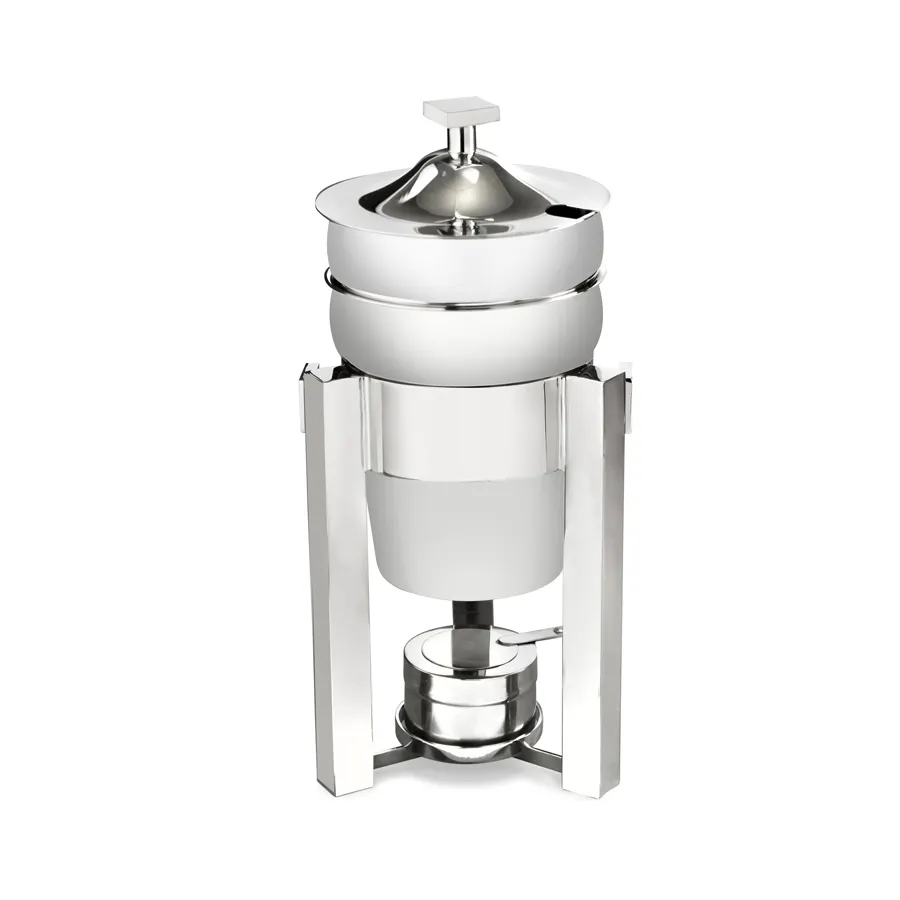 Steelite DW04SKHSS Soup Chafer Marmite, 4 Qt Hinged Cover, 9.25"W x 8.25"D x 18"H, 18/10 Stainless