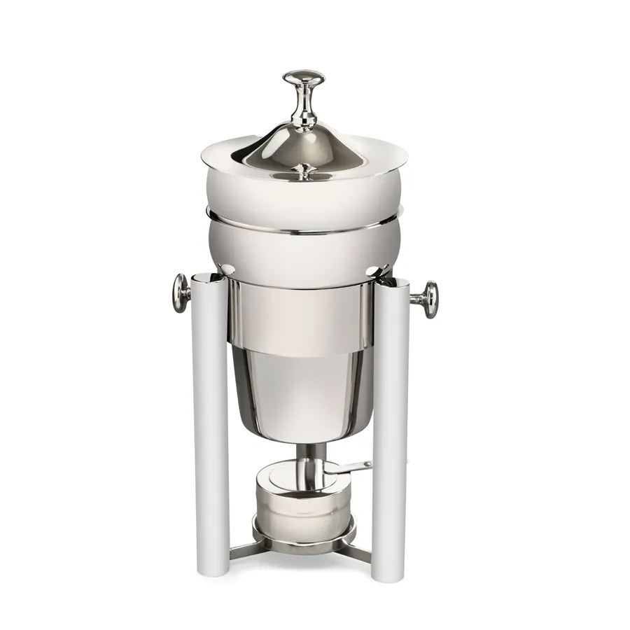 Steelite DW04SWHSS Soup Chafer Marmite, 4-qt Hinged Cover, 18/10 Stainless, 10"W x 8.75"D x 19"H