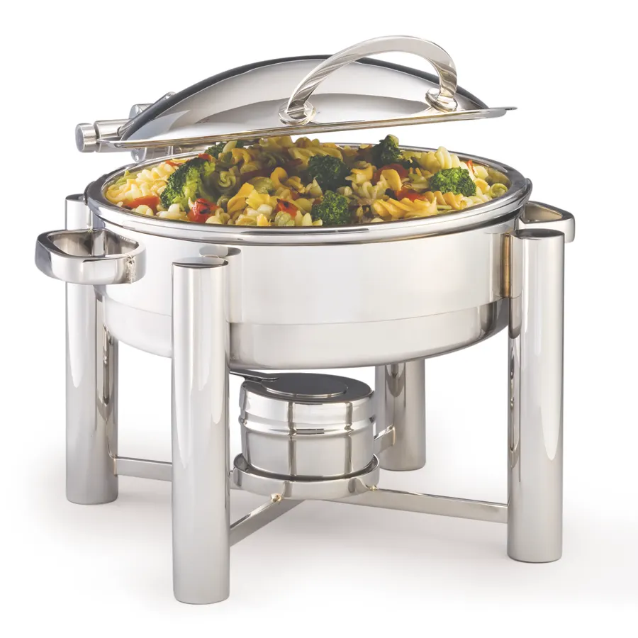 Steelite DW04WHSS 4-Qt Chafer, 15"W x 15.25"D x 11"H, 18/10 Stainless, Hinged Cover, Induction Ready