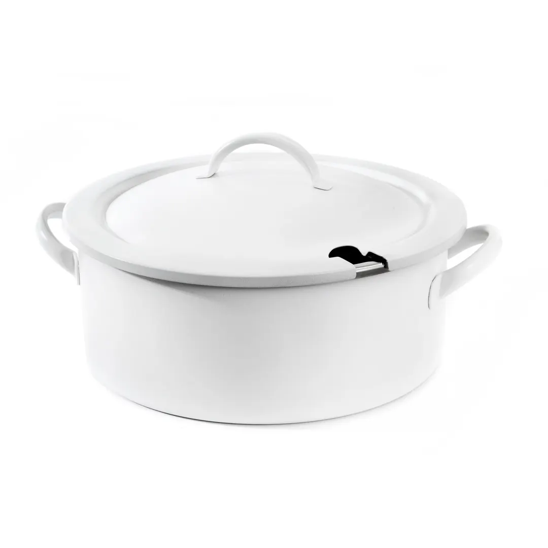 Steelite DW05CWG8WT Soup Chafer Marmite, 5 Qt, 12.5" W x 12.5" D x 5.5" H 18/10 Steel White Lift‑Off