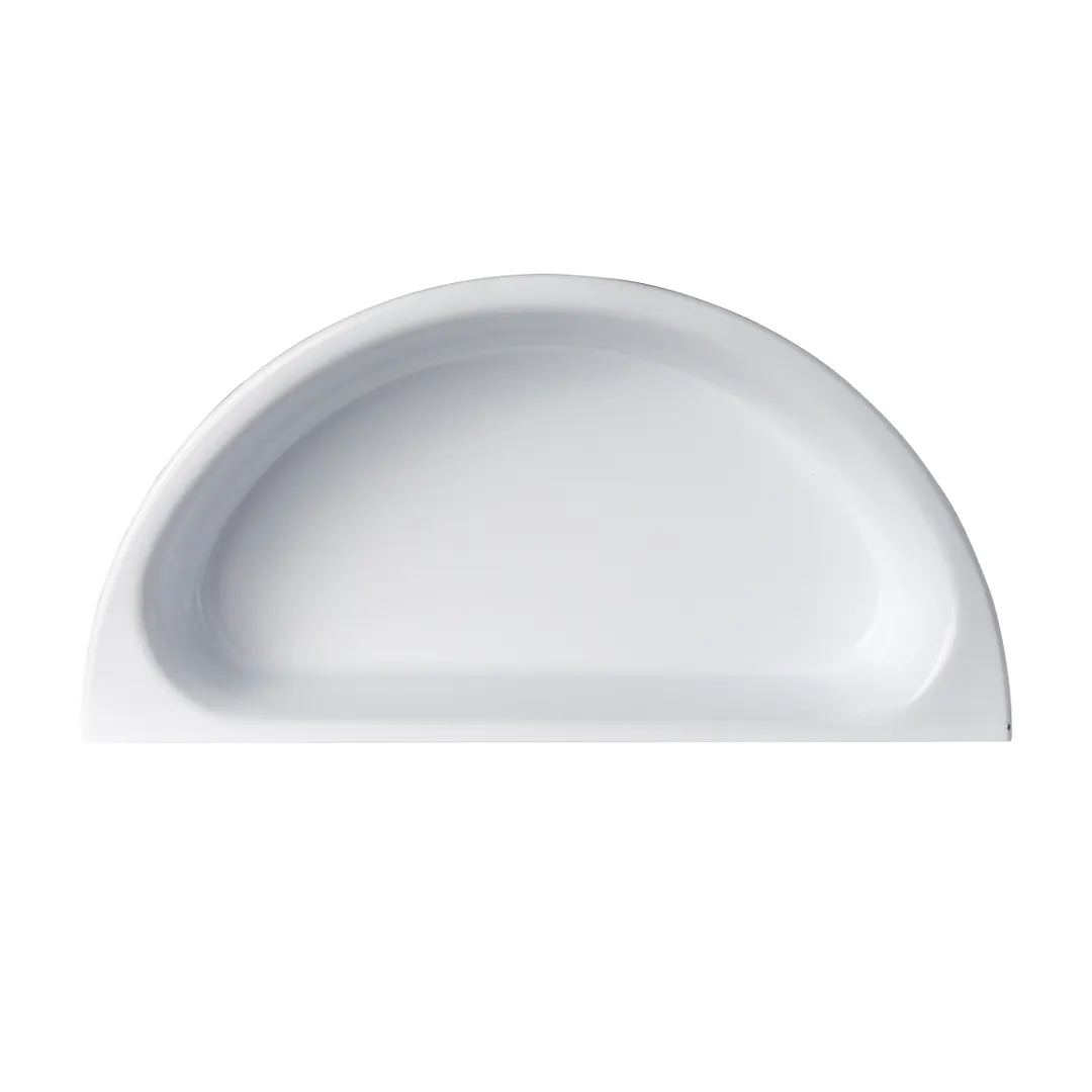 Steelite DW06RFP22WT 6‑Quart Half‑Round Pan, 18/10 SS, White Powder‑Coat, Round, 5‑8 Qt Capacity