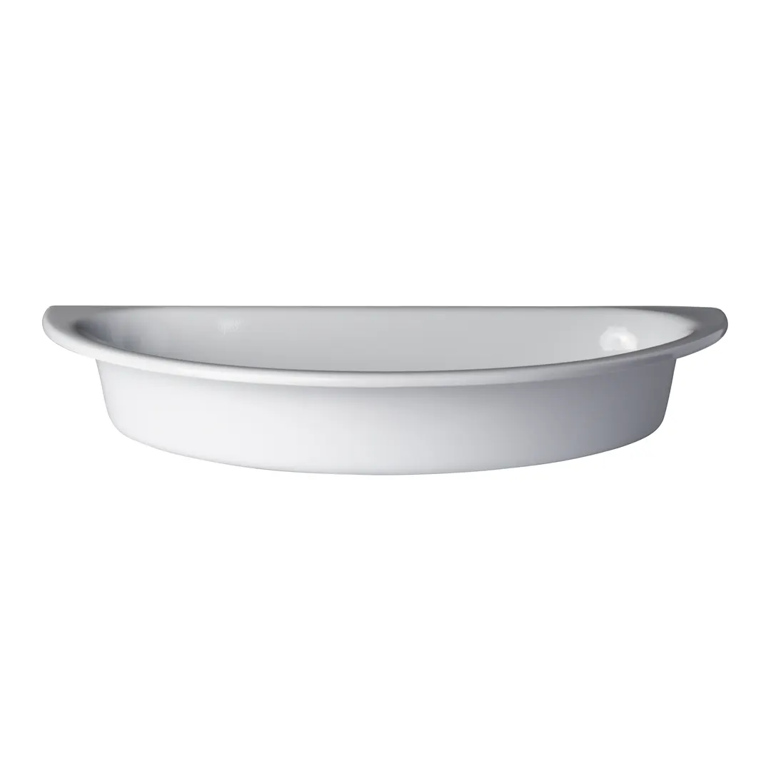 Steelite DW06RFP22WT 6‑Quart Half‑Round Pan, 18/10 SS, White Powder‑Coat, Round, 5‑8 Qt Capacity