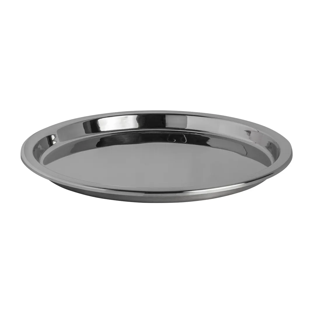 Steelite DW06RFP3 2‑Gallon Round Food Pan, 1" Deep, 5‑8 Quart Capacity, 18/10 Stainless Steel