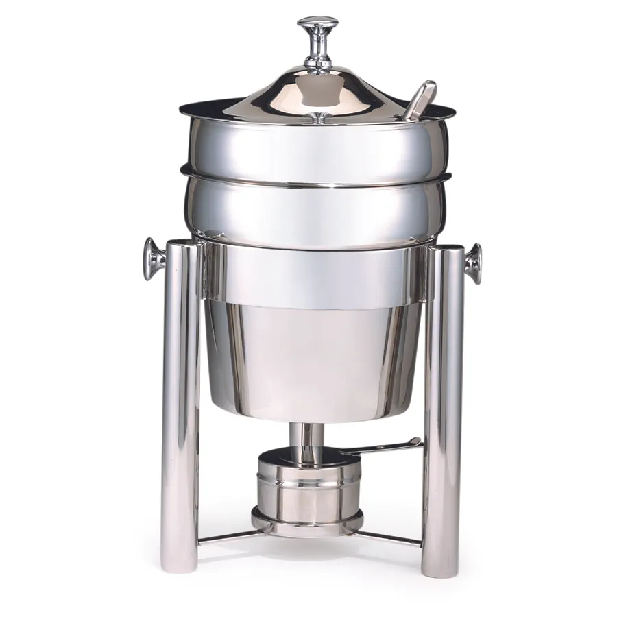 Steelite DW06SWHSS Soup Chafer 6 Qt Hinged Cover, 12.25"W x 11.25"D x 19.5"H, 18/10 Stainless Steel