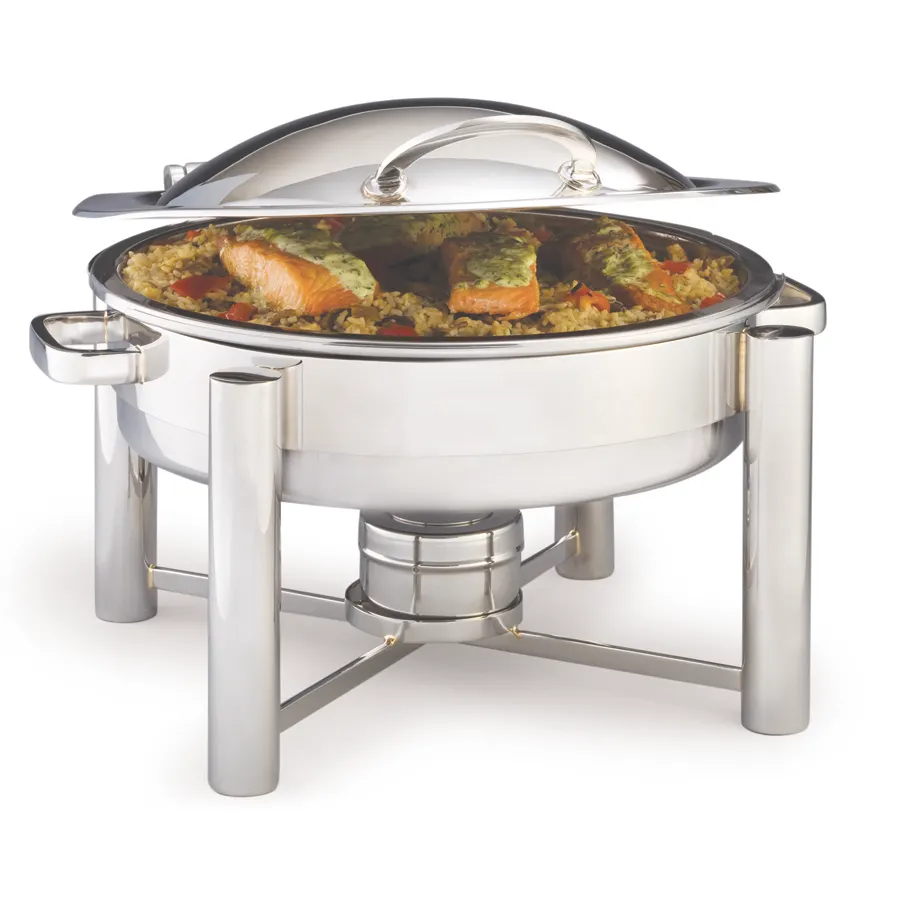 Steelite DW06WHSS 2-Gal Chafer, 8 qt, 18" W x 18.5" D x 12" H, Hinged Cover, Steel Induction-Ready