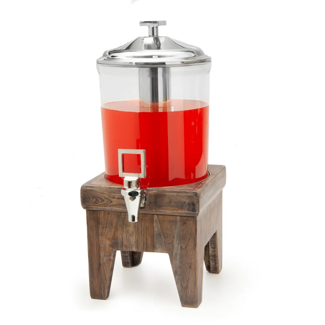 Steelite DW07JLWDAG Uninsulated Beverage Dispenser 2‑Gal Gray Juicer, 11"×11"×21" Wood Base, Bowl