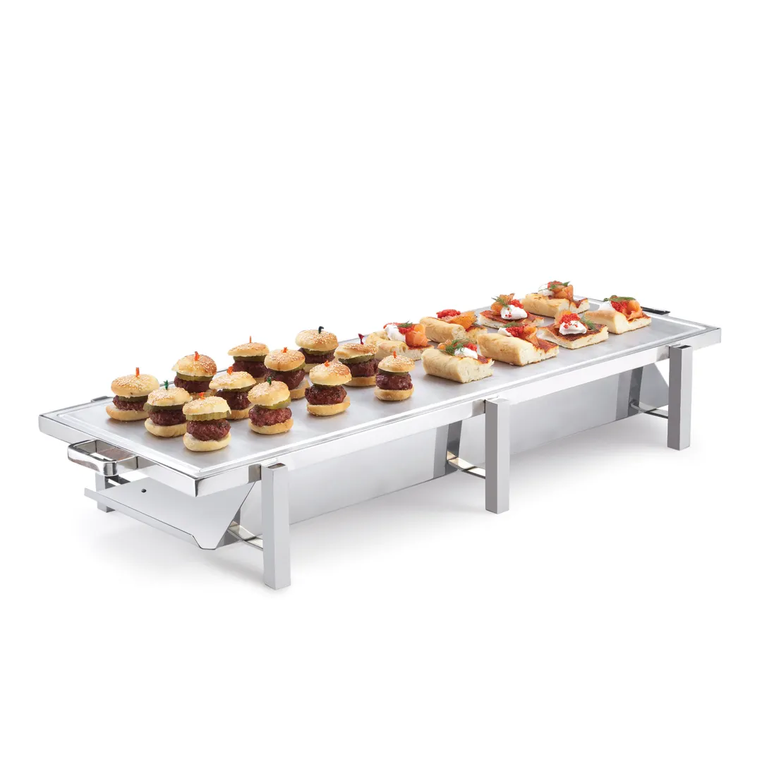 Steelite DW08H40KFRMSS Heater Stand Tower, 40.0"W x 14.375"H, 18/10 Stainless Steel DW Haber Frame