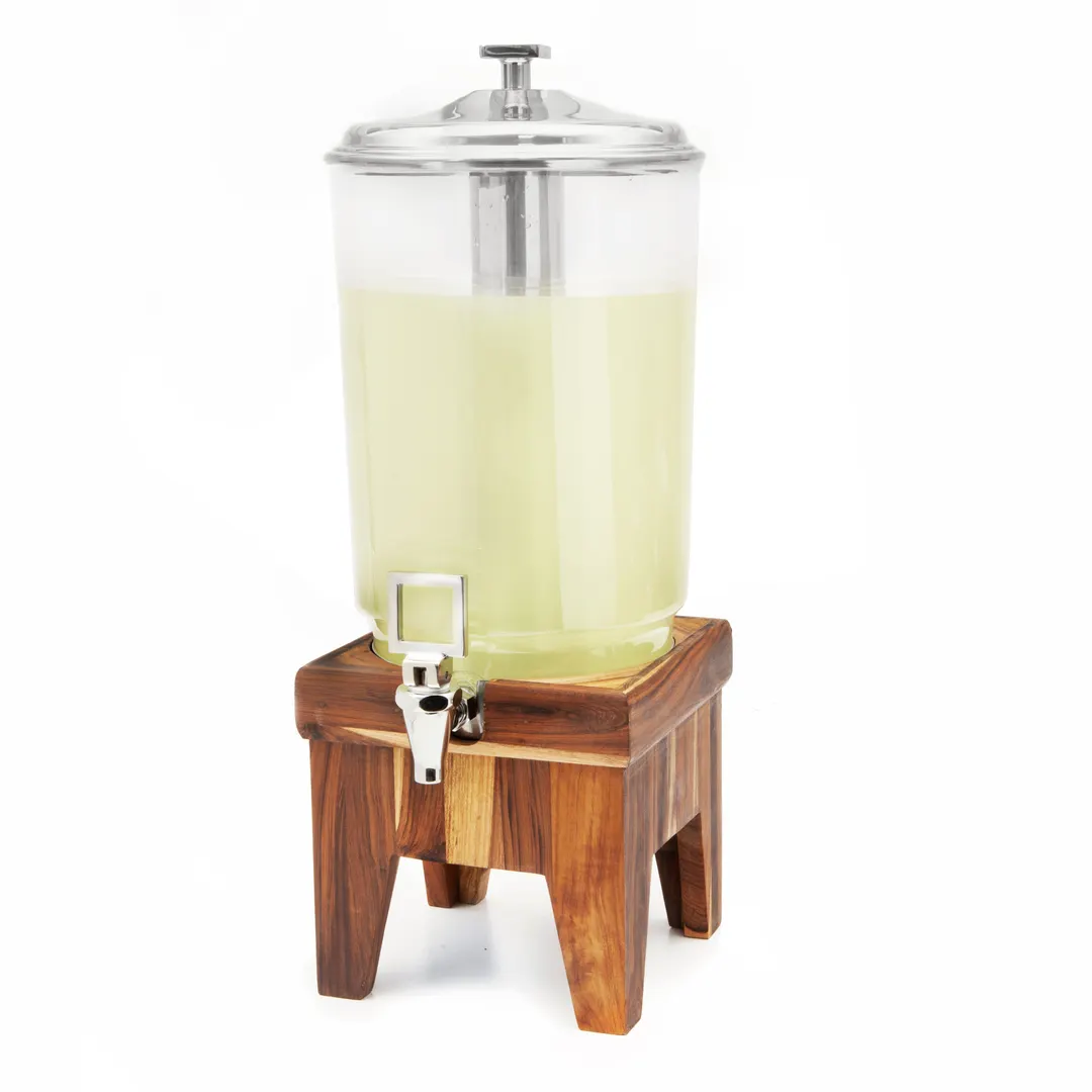 Steelite DW12JLWDT - 3‑Gal Beverage Dispenser, Poly, Wood Base, Brown, DW Haber Fusion Buffet