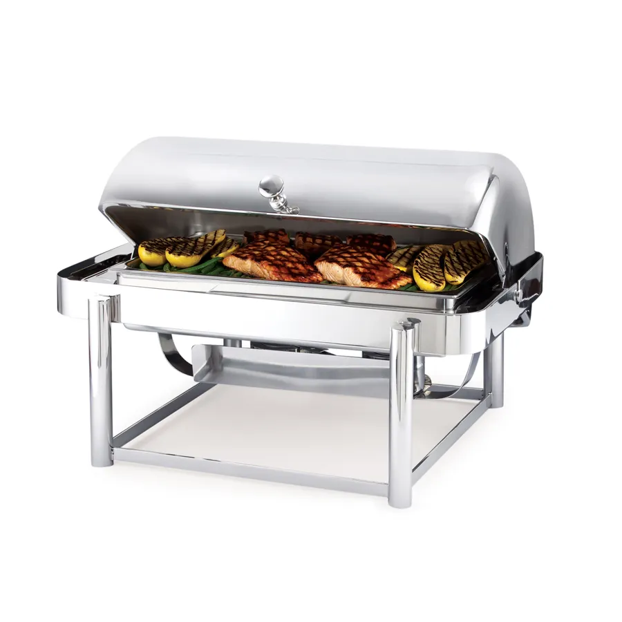 Steelite DW78RFWSS Chafer, 2-Gal (8 qt) Rectangular, 28"W x 22"D x 15"H, Cover, 18/10 Steel Induction