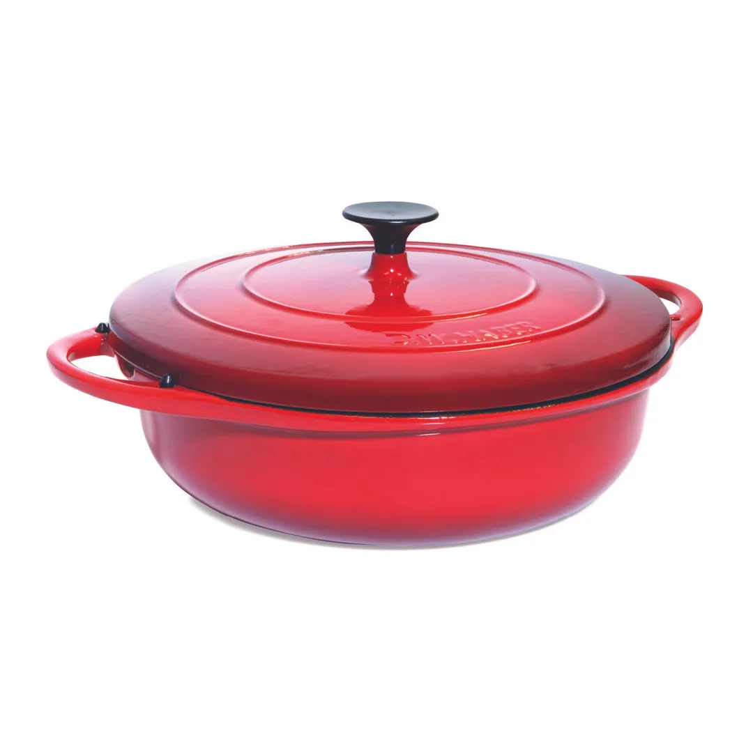 Steelite DWG4RF Chafing Dish, 4-Quart Red Cast Iron, 16.0"W x 12.0"D x 6.5"H, Induction Ready