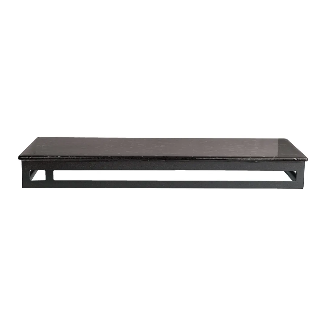 Steelite GS196657 Footed Serving Board, 19.75" x 7.125" x 0.875" H, Glass, Dark Grey Cream - 2/Case