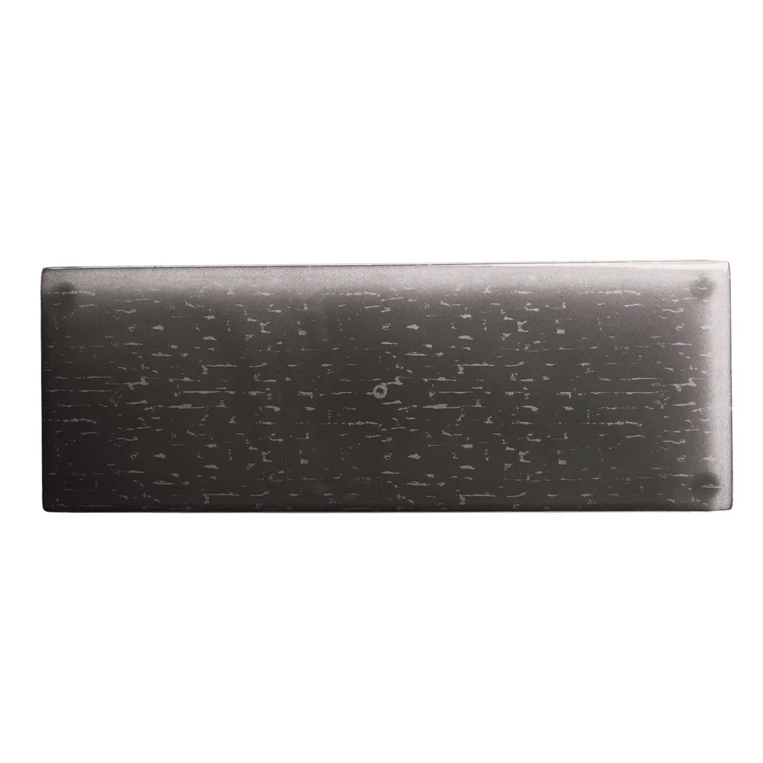 Steelite GS196657 Footed Serving Board, 19.75" x 7.125" x 0.875" H, Glass, Dark Grey Cream - 2/Case