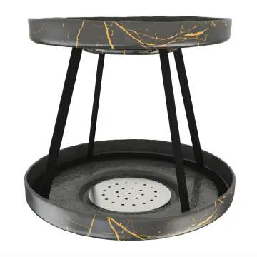 Steelite GS196709 Tall Seafood Tower Set, 2 Drains, 14.25" x 10.25" H, My Glass Studio Marble Grey