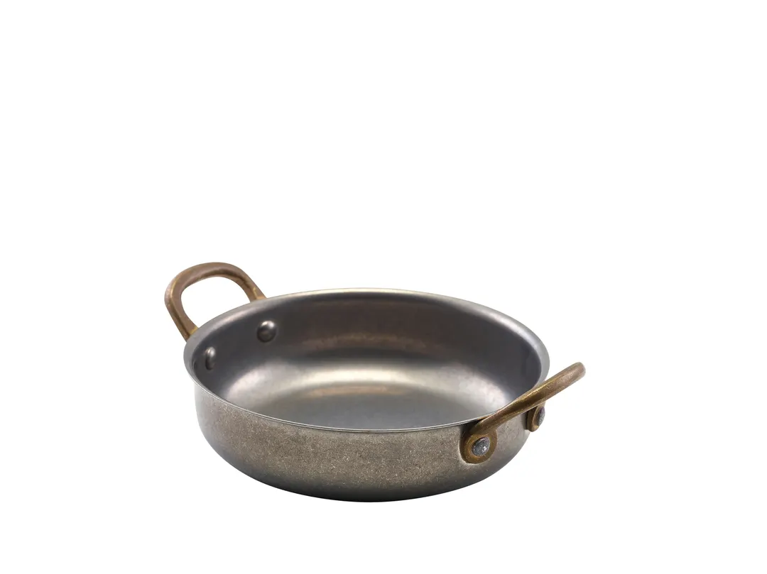 Steelite GWSRD14V - 16 oz Round Stainless Steel Bowl, 7.375" Diameter, Vintage Look, Safe - 6/Case
