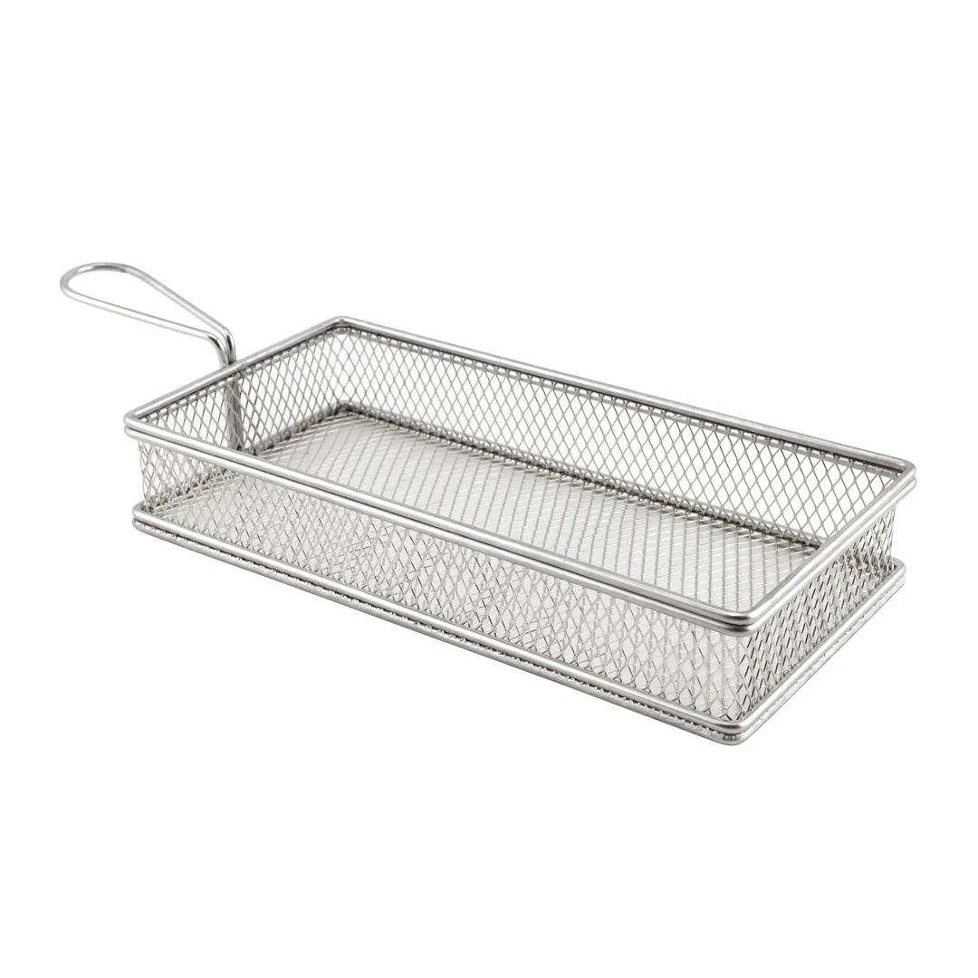 Steelite GWSVBL2613 Rectangular Basket 13.4" x 5.1" x 3.8" Stainless Steel Dishwasher Safe - 6/Case