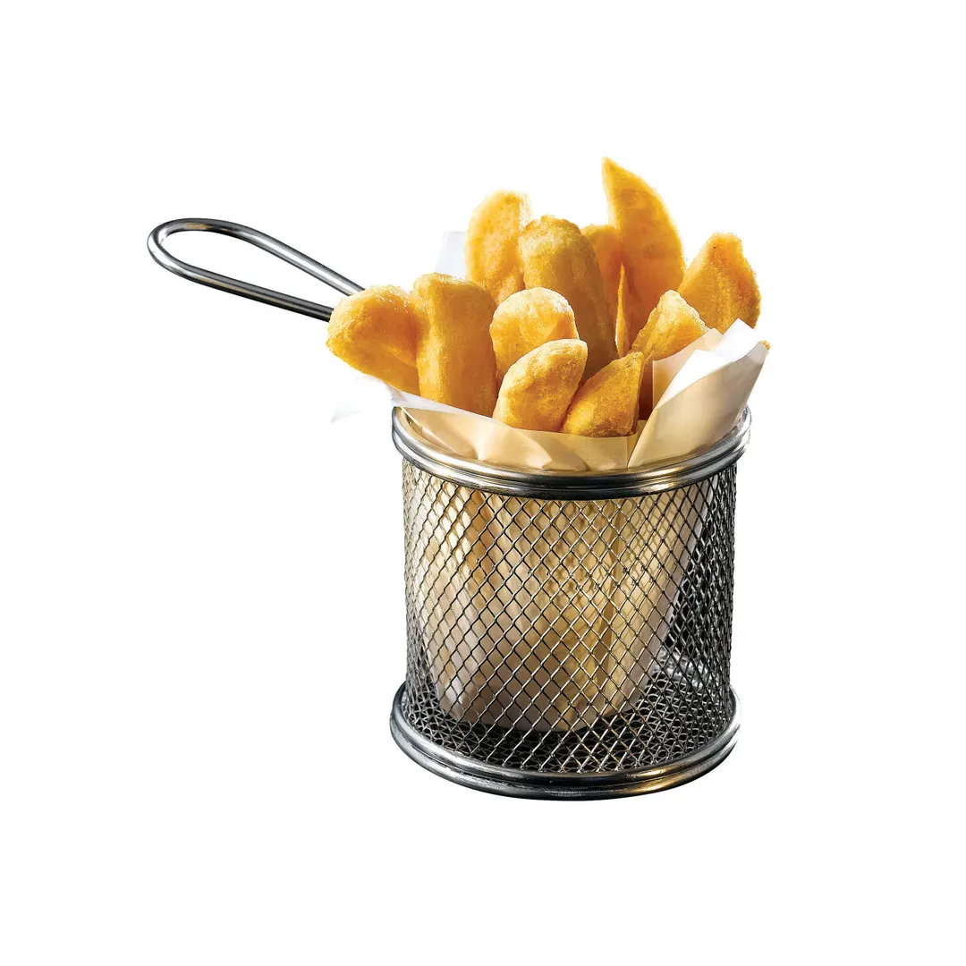 Steelite GWSVBR09 Fry Basket, 6.75" x 3.625" x 5.625", Stainless Steel, Dishwasher Safe - 6/Case