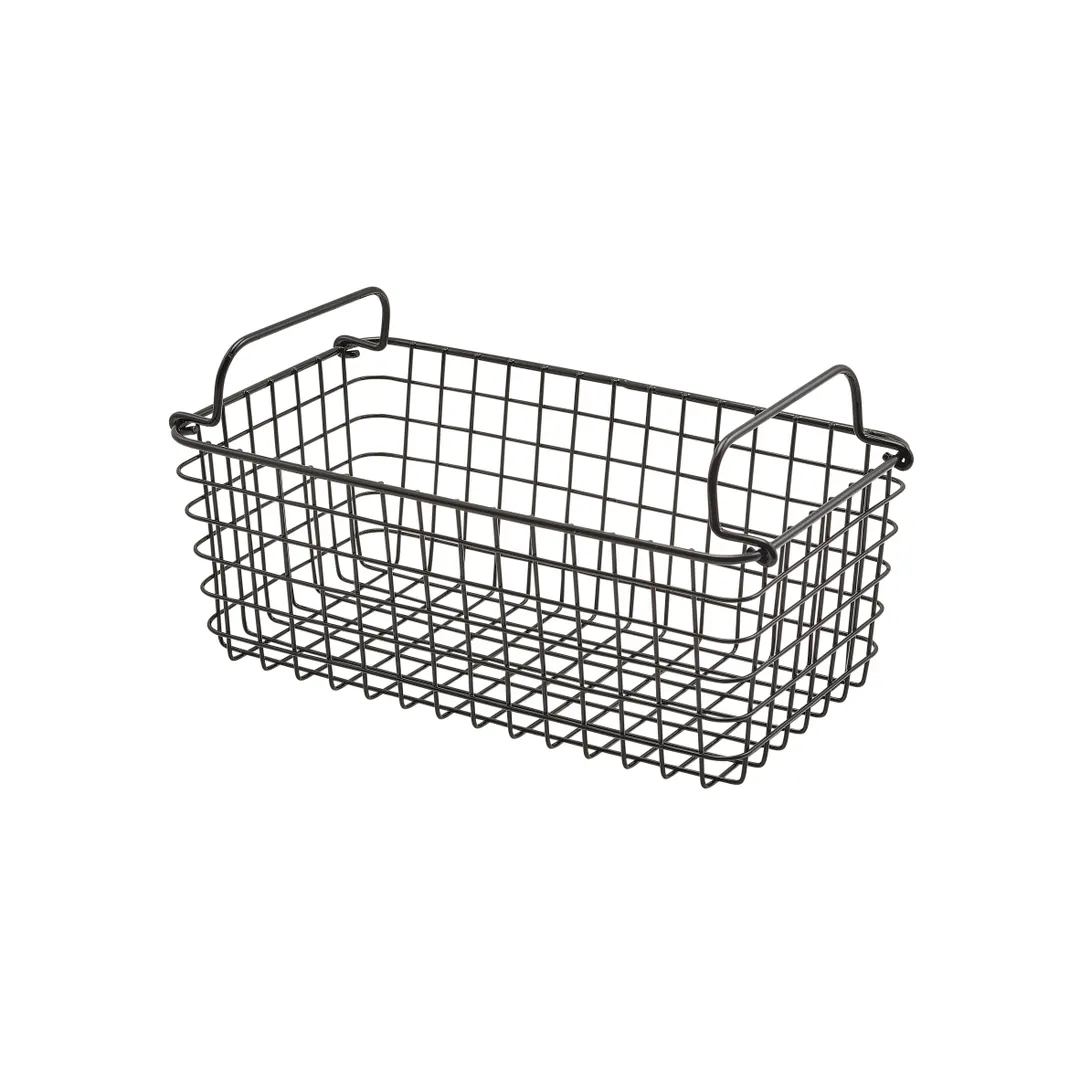 Steelite GWWBGN13BK Rectangular Basket, 12.5" x 6.75" x 4.75", Black 18/0 Stainless Steel - 6/Case