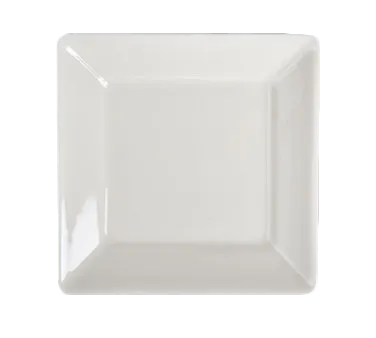Steelite HL08500 - 7-3/8" Square China Plate, Rolled Edge, Undecorated, Fine Dining Use - 1 Dozen